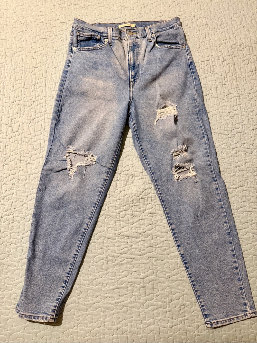 Levi's Light Blue Ripped High-Rise Jeans